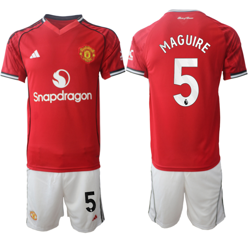 Men 2025-2026 Club Manchester United home Red #5 Soccer Jersey